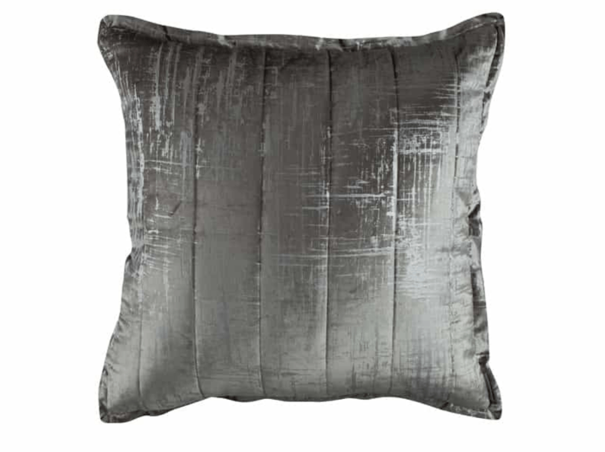 Moderne Silver and Silver Euro Pillow by Lili Alessandra