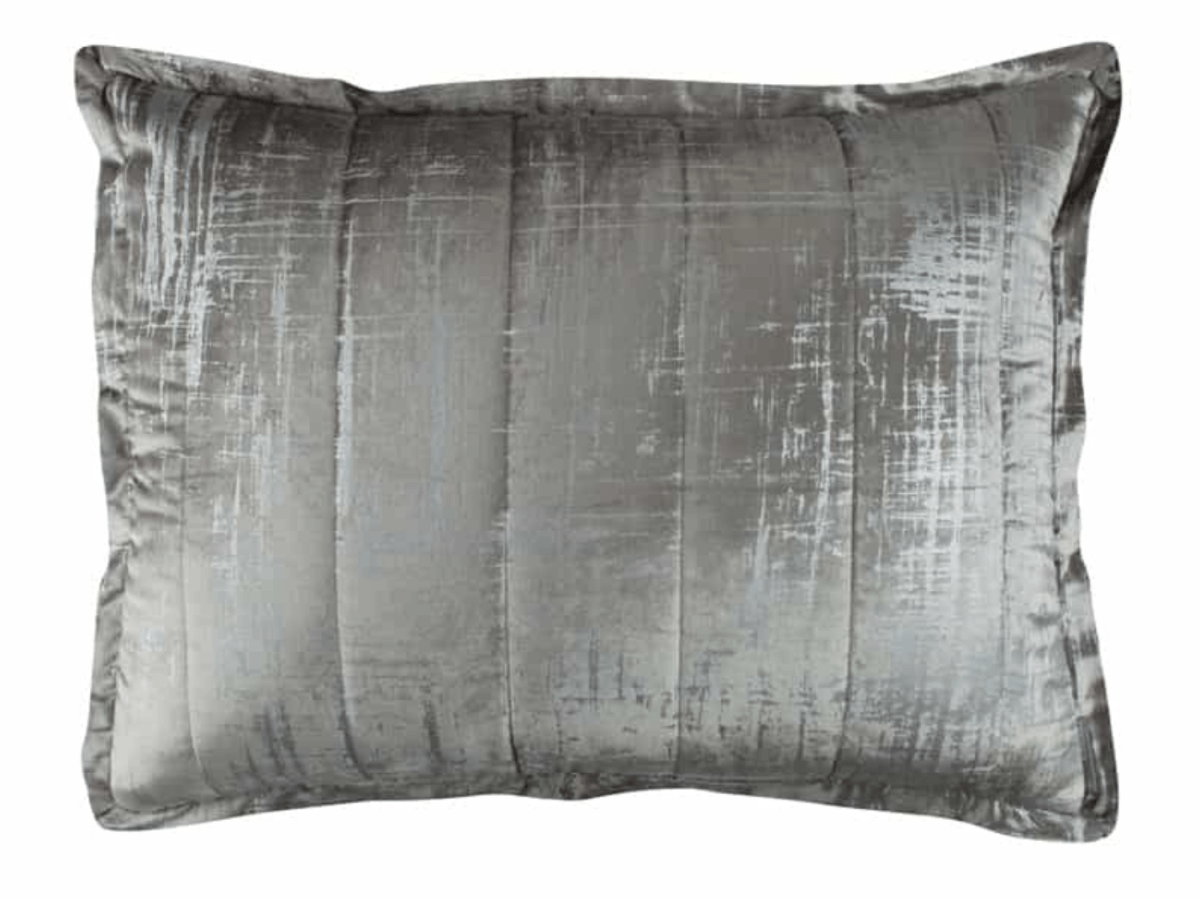 Moderne Silver and Silver Standard Pillow by Lili Alessandra