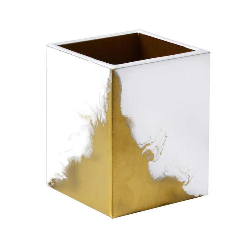 Lava Pure White & Gold Bath Accessories by Mike + Ally