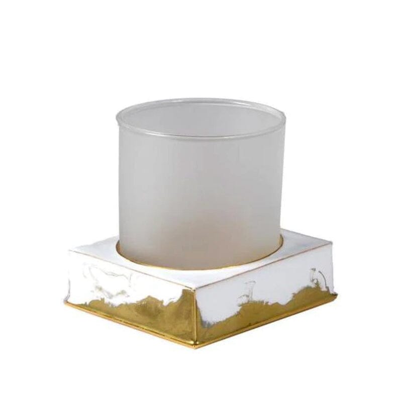 Lava Pure White & Gold Bath Accessories by Mike + Ally