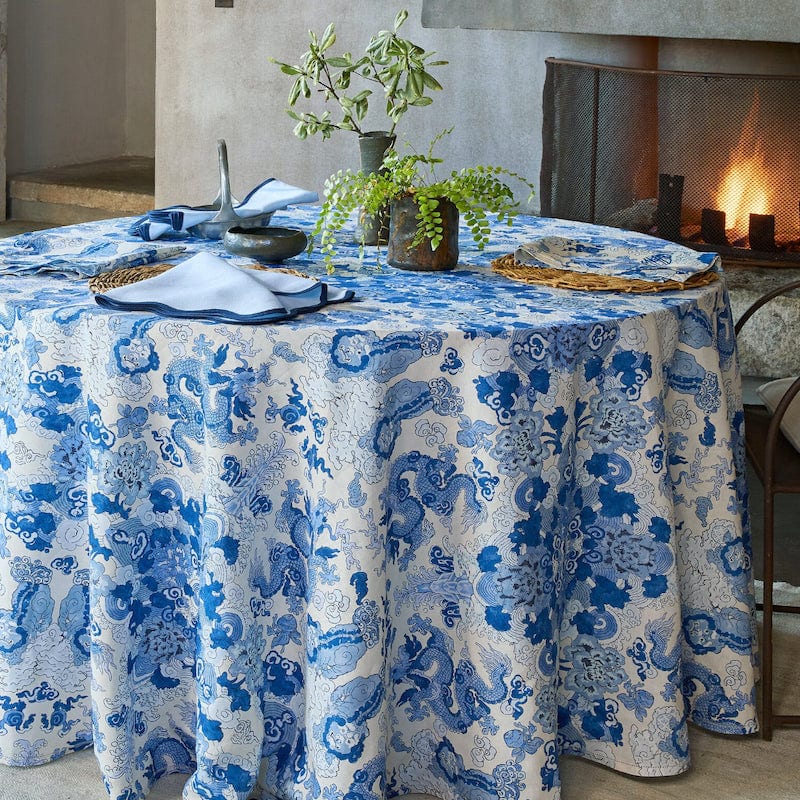 Magic Mountain Porcelain Blue Table Linens by Matouk | Schumacher