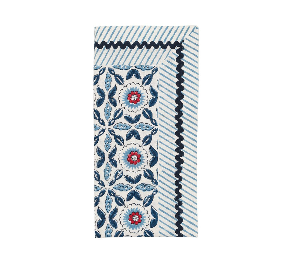 Majorelle Napkin in Red, White & Blue Set of 4 by Kim Seybert