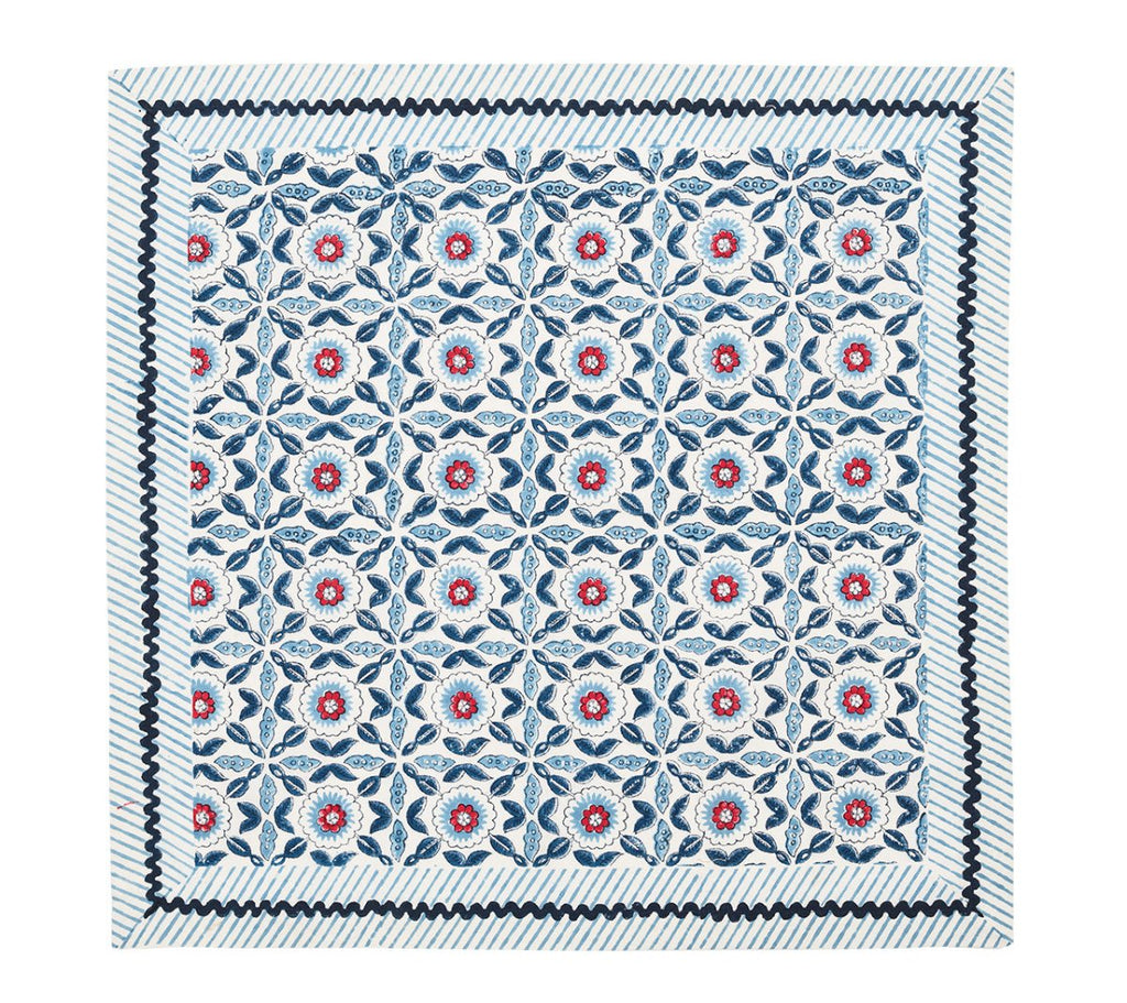 Majorelle Napkin in Red, White & Blue Set of 4 by Kim Seybert