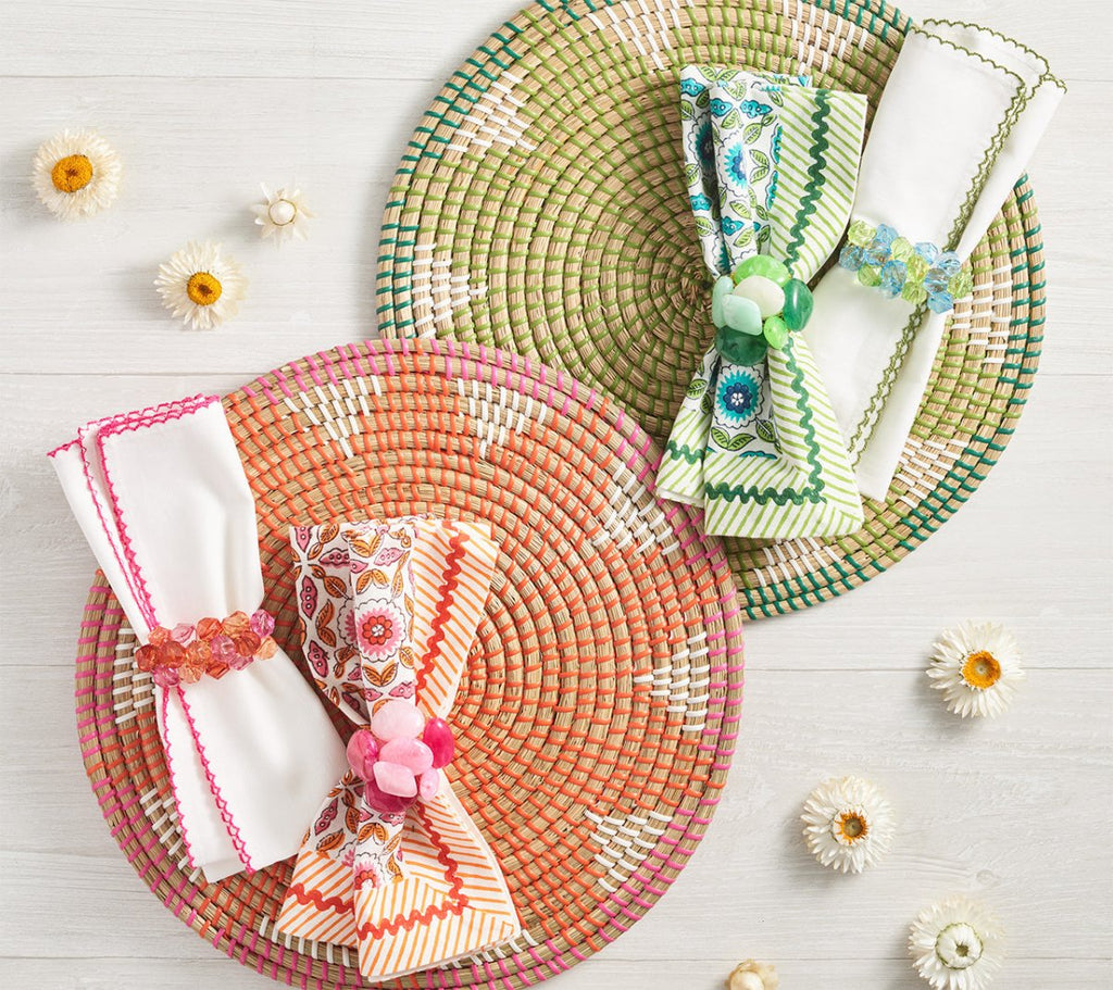 Majorelle Placemat in Green Set of 4 by Kim Seybert