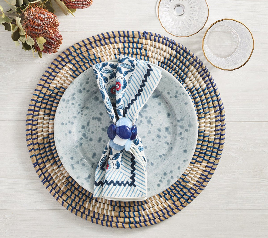 Majorelle Placemat in Navy & Blue Set of 4 by Kim Seybert