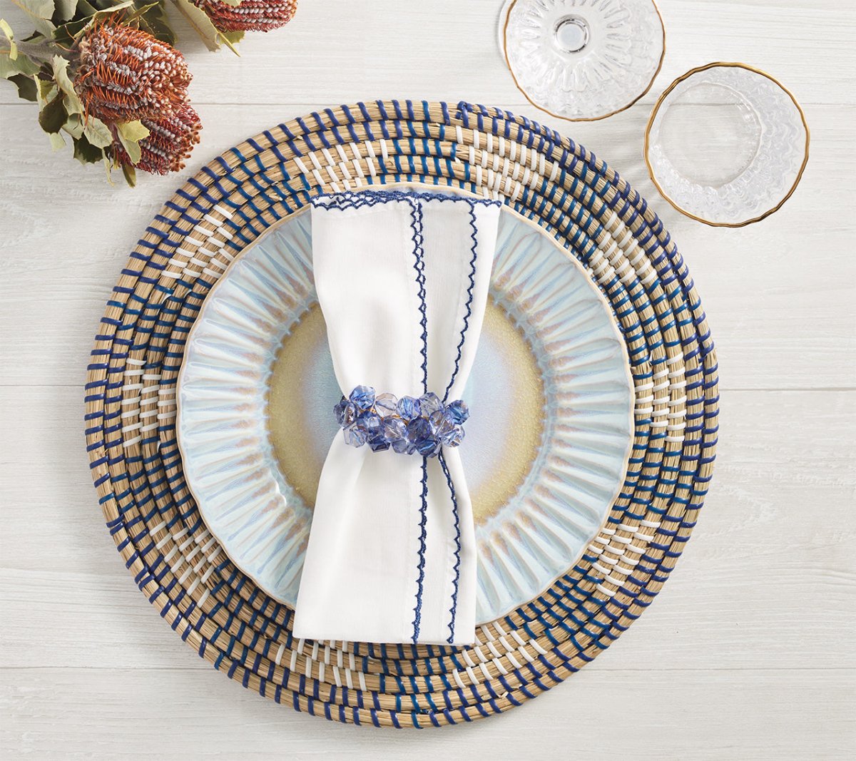 Majorelle Placemat in Navy & Blue Set of 4 by Kim Seybert