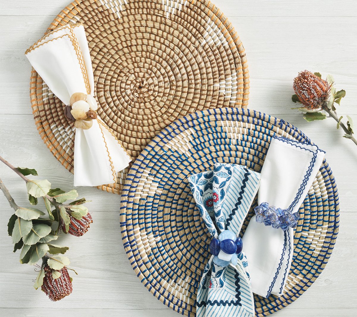 Majorelle Placemat in Navy & Blue Set of 4 by Kim Seybert