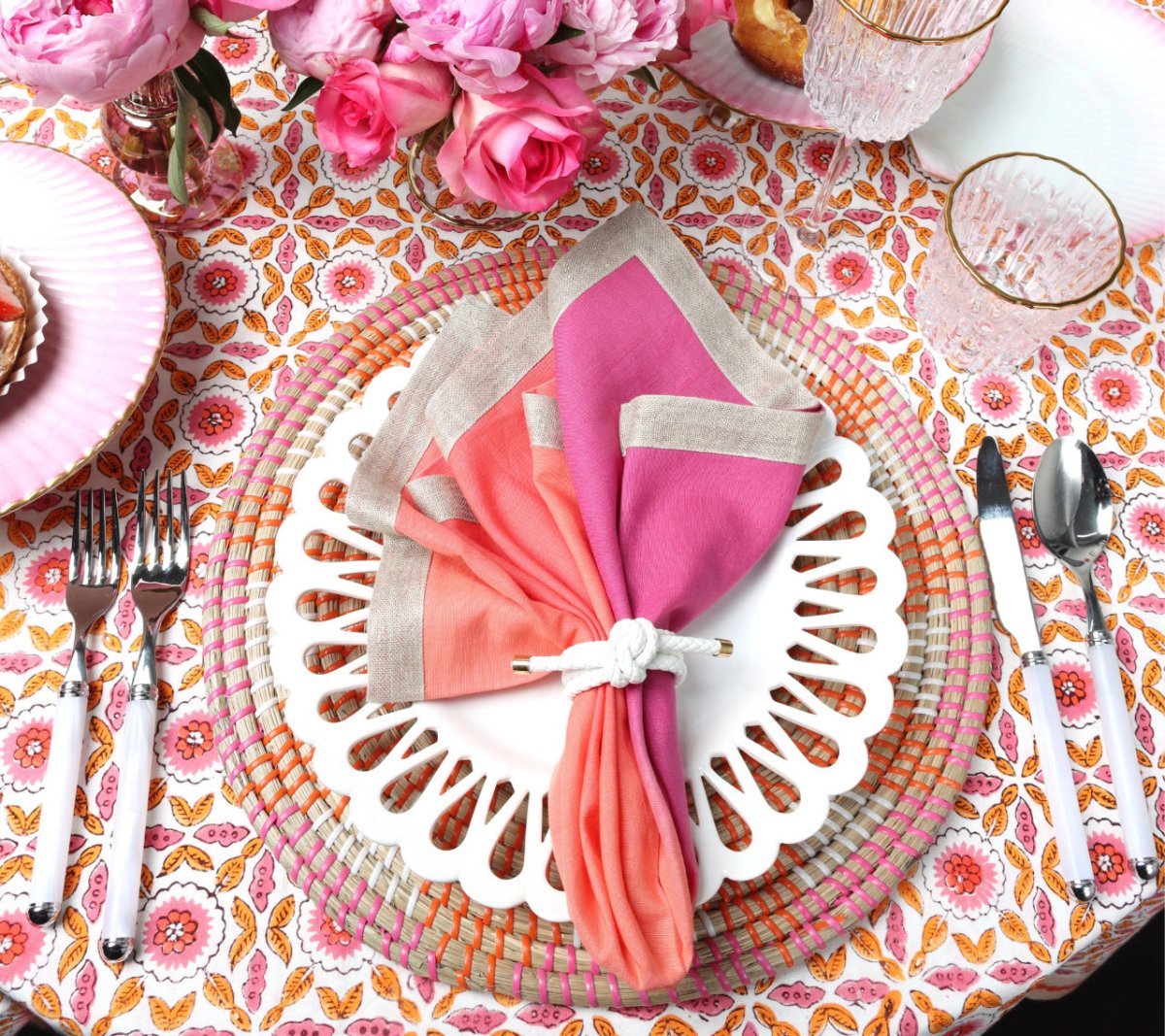 Majorelle Placemat in Pink & Orange Set of 4 by Kim Seybert