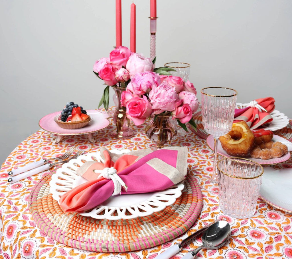 Majorelle Placemat in Pink & Orange Set of 4 by Kim Seybert