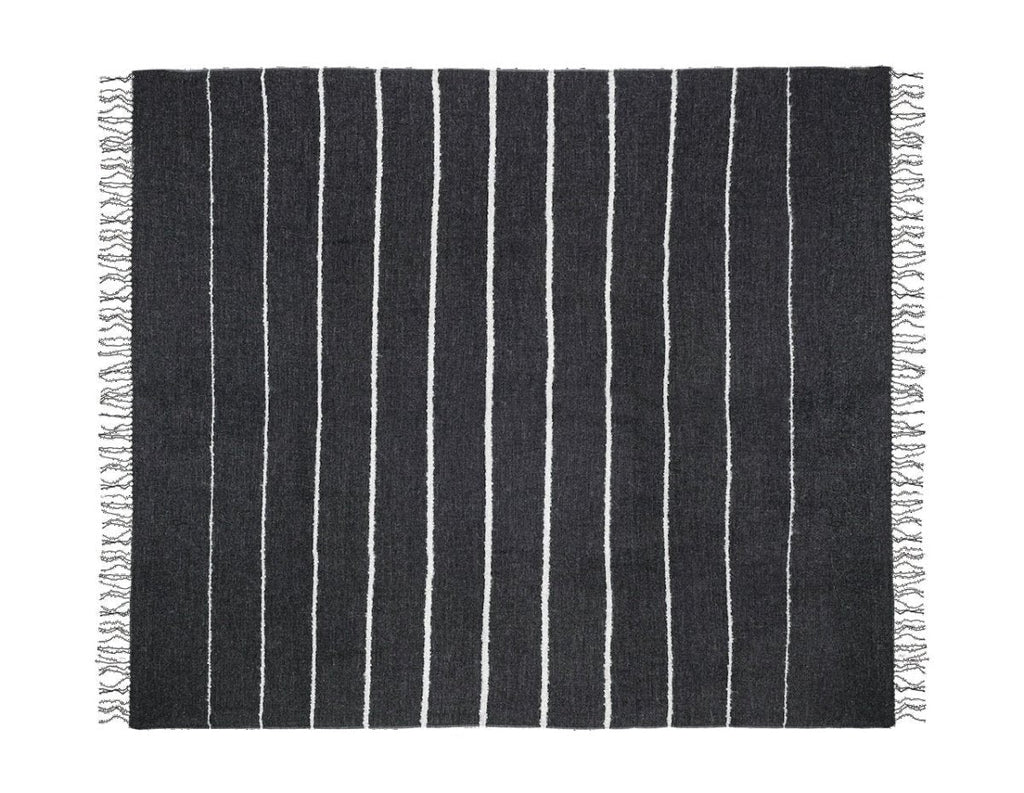 Amelia Stripe Charcoal Throw by Matouk