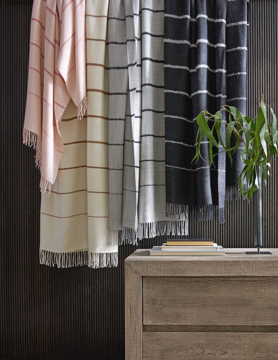 Amelia Stripe Parchment Throw by Matouk