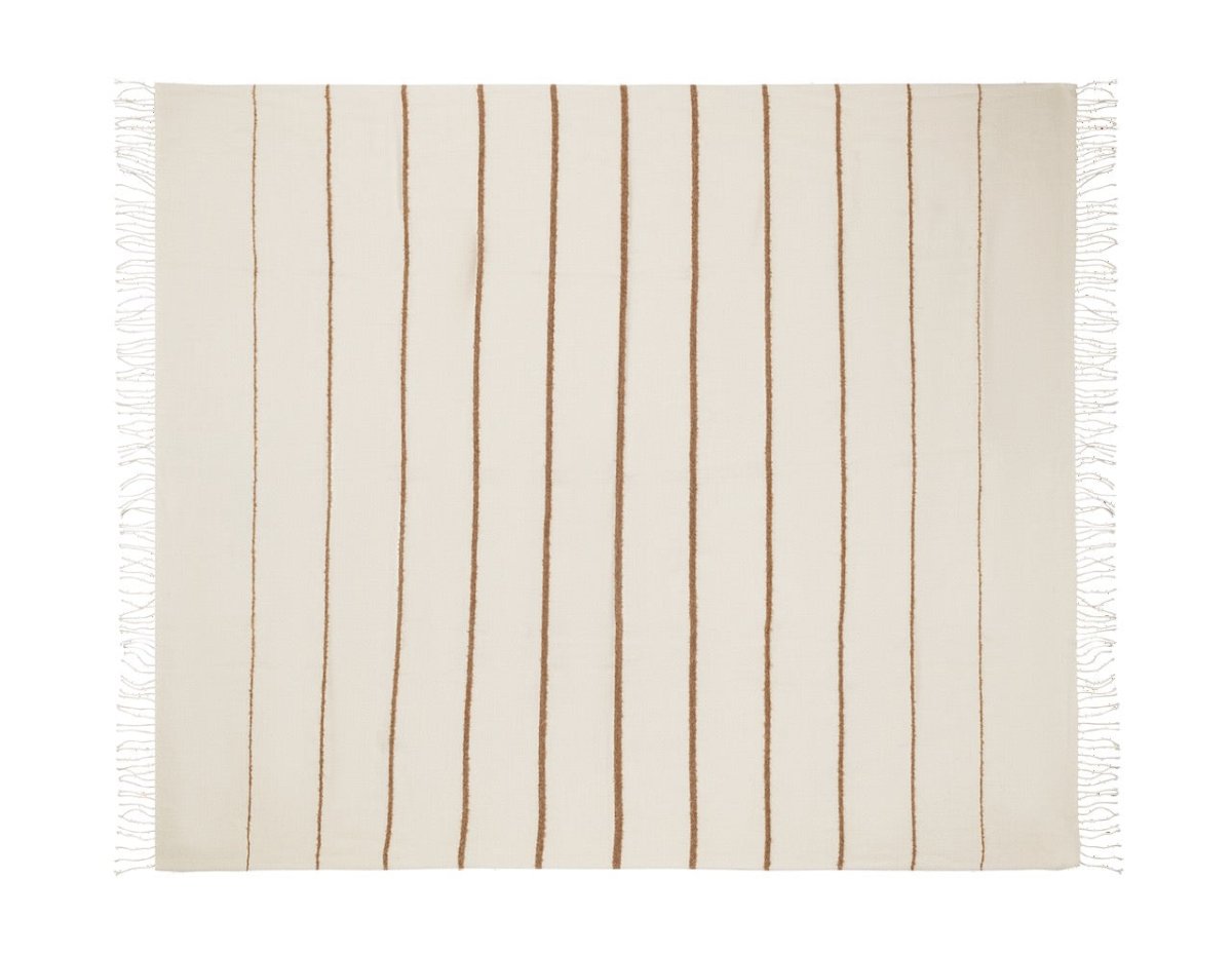 Amelia Stripe Parchment Throw by Matouk