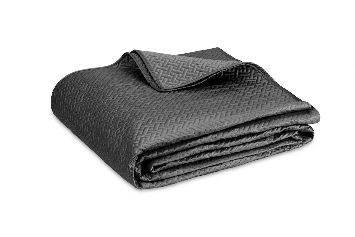 Basketweave Charcoal Quilt by Matouk
