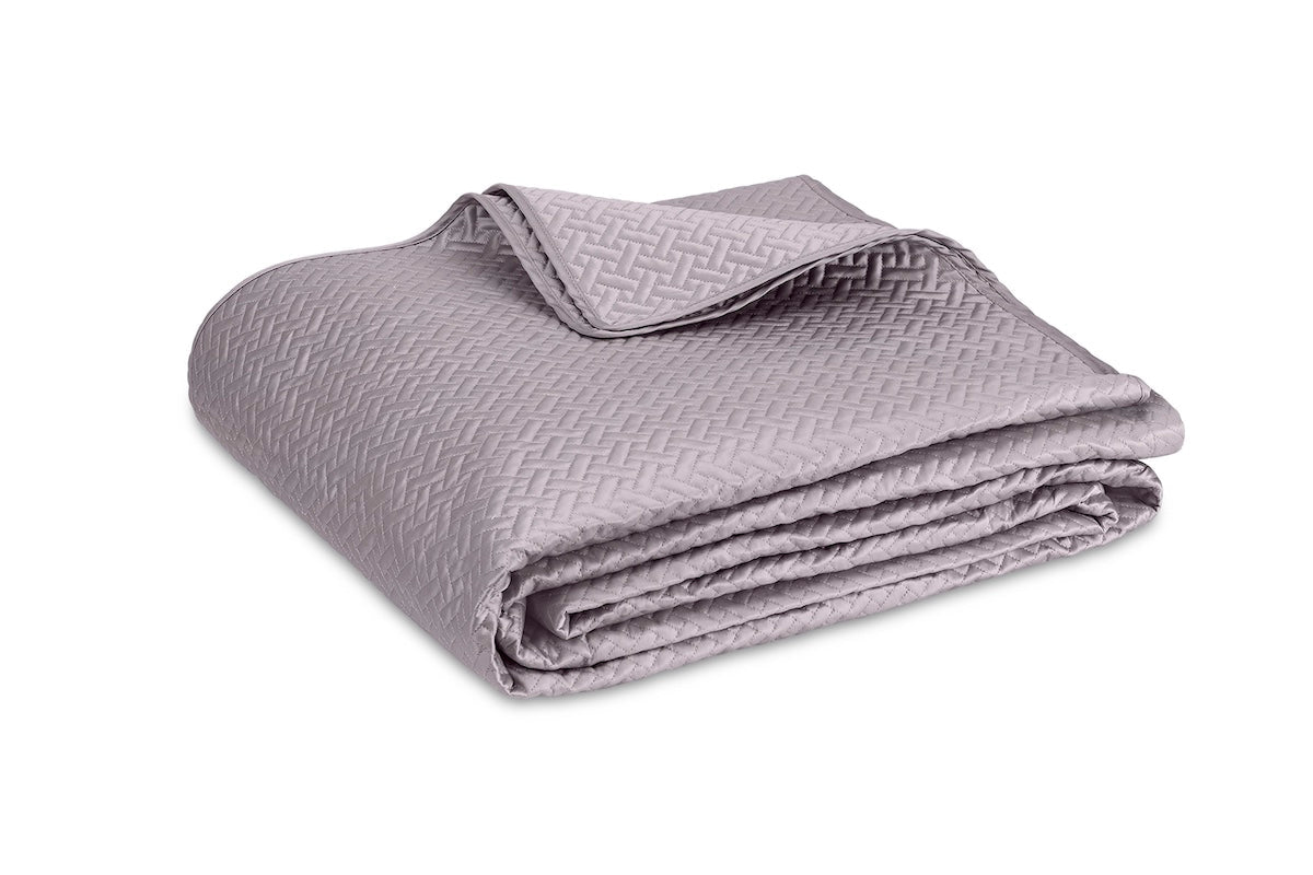 Basketweave Deep Lilac Quilt by Matouk