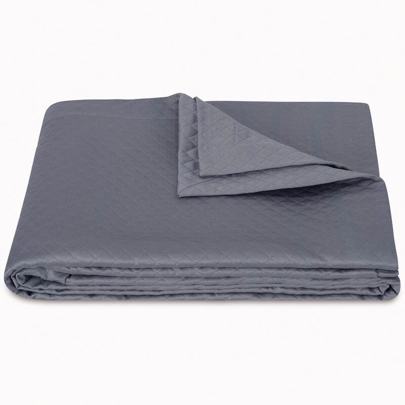 Petra Steel Blue Matelasse Coverlets by Matouk