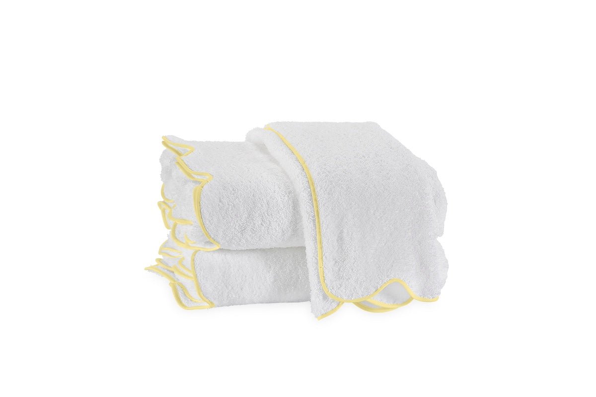 Cairo Scallop White with Yellow Towels by Matouk
