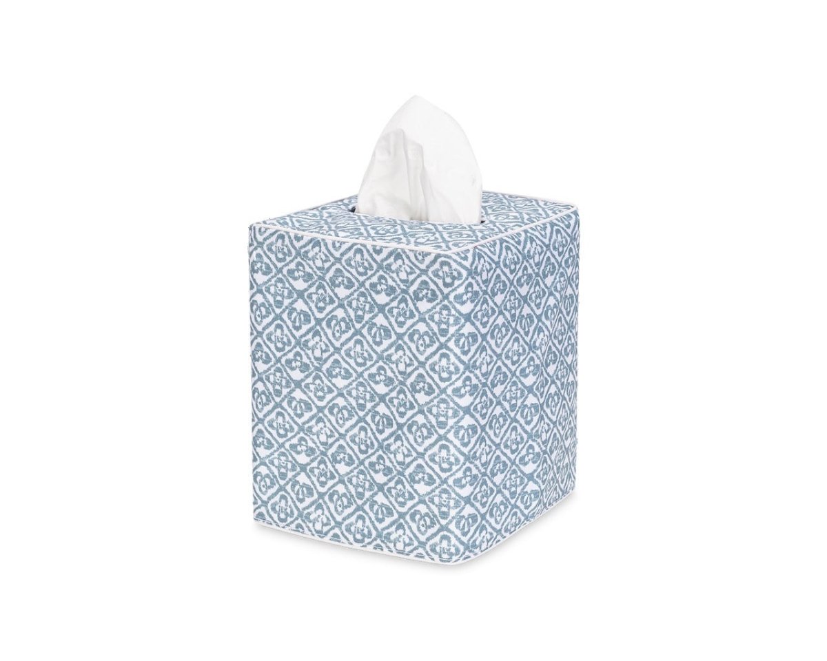 Catarina Hazy Blue Tissue Box Cover by Matouk Schumacher