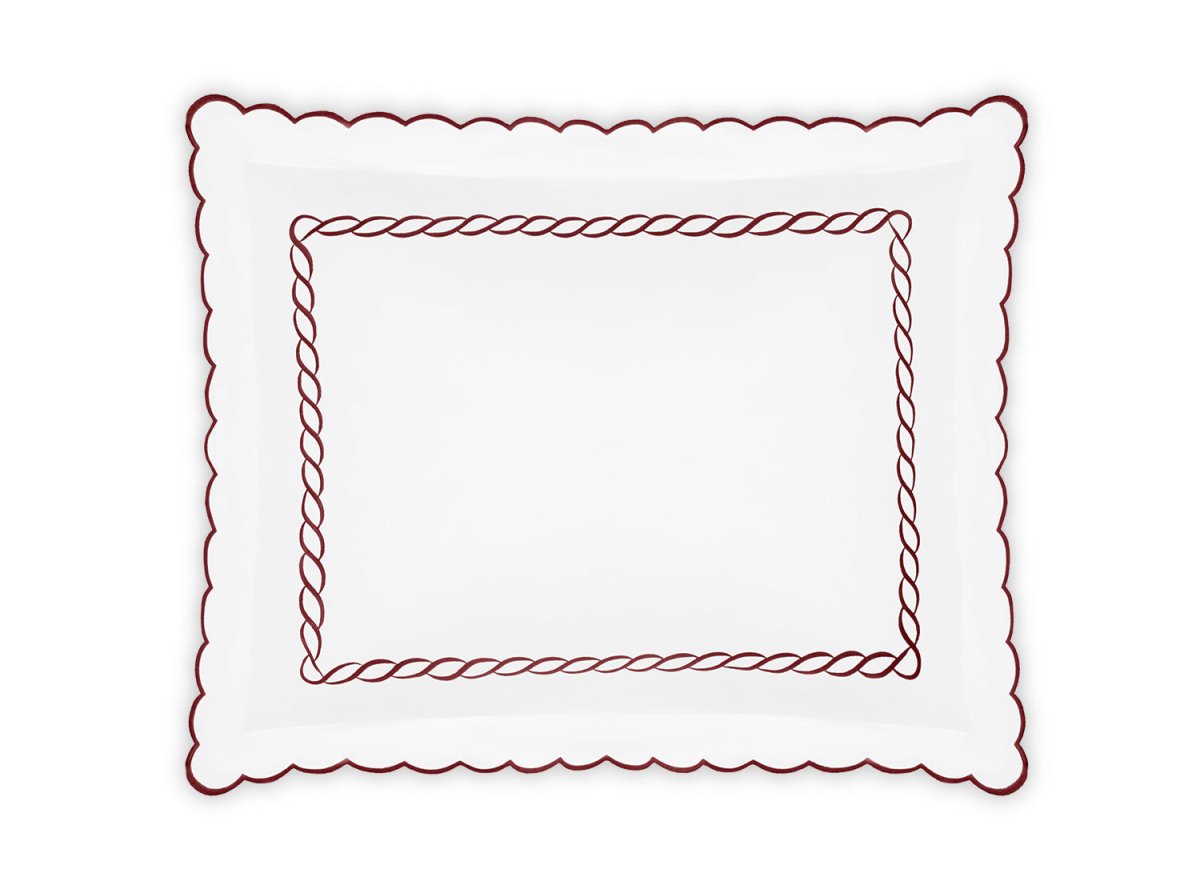 Matouk Classic Chain Scallop Red Bedding