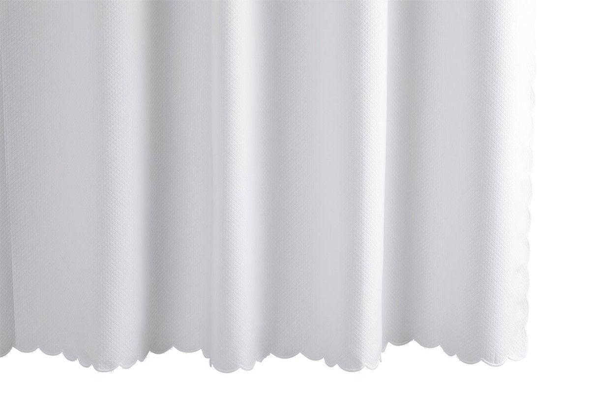 Diamond Pique Scalloped Shower Curtain by Matouk