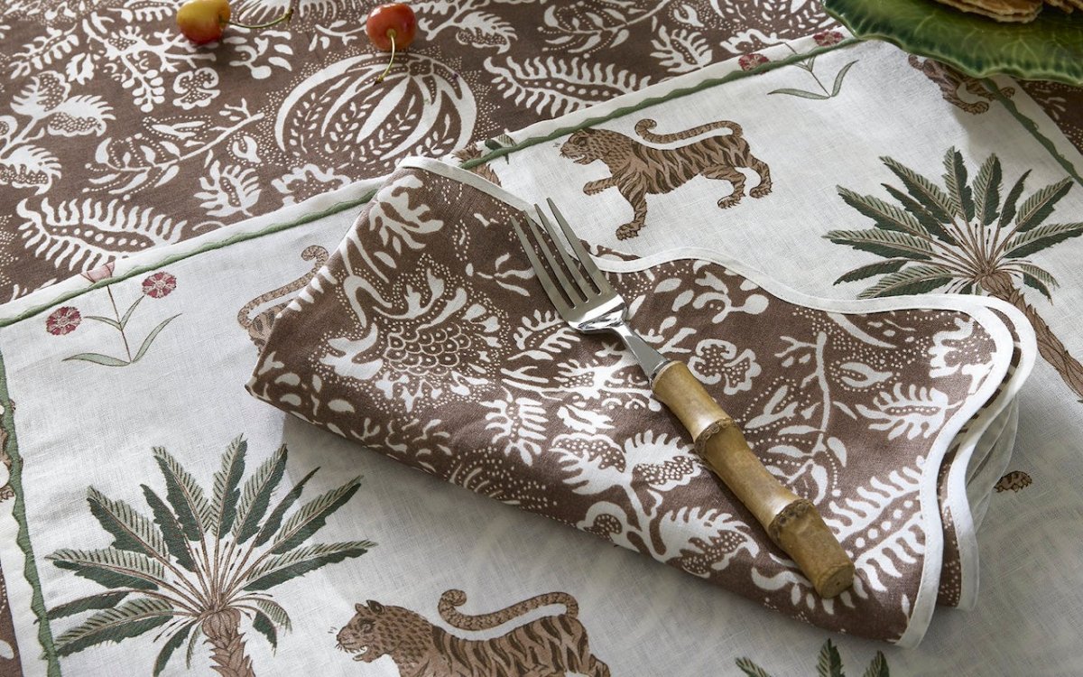 Granada Chestnut Napkins by Matouk Schumacher