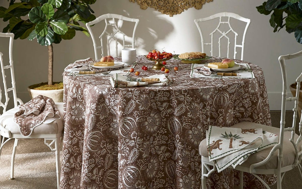 Granada Chestnut Tablecloths by Matouk Schumacher