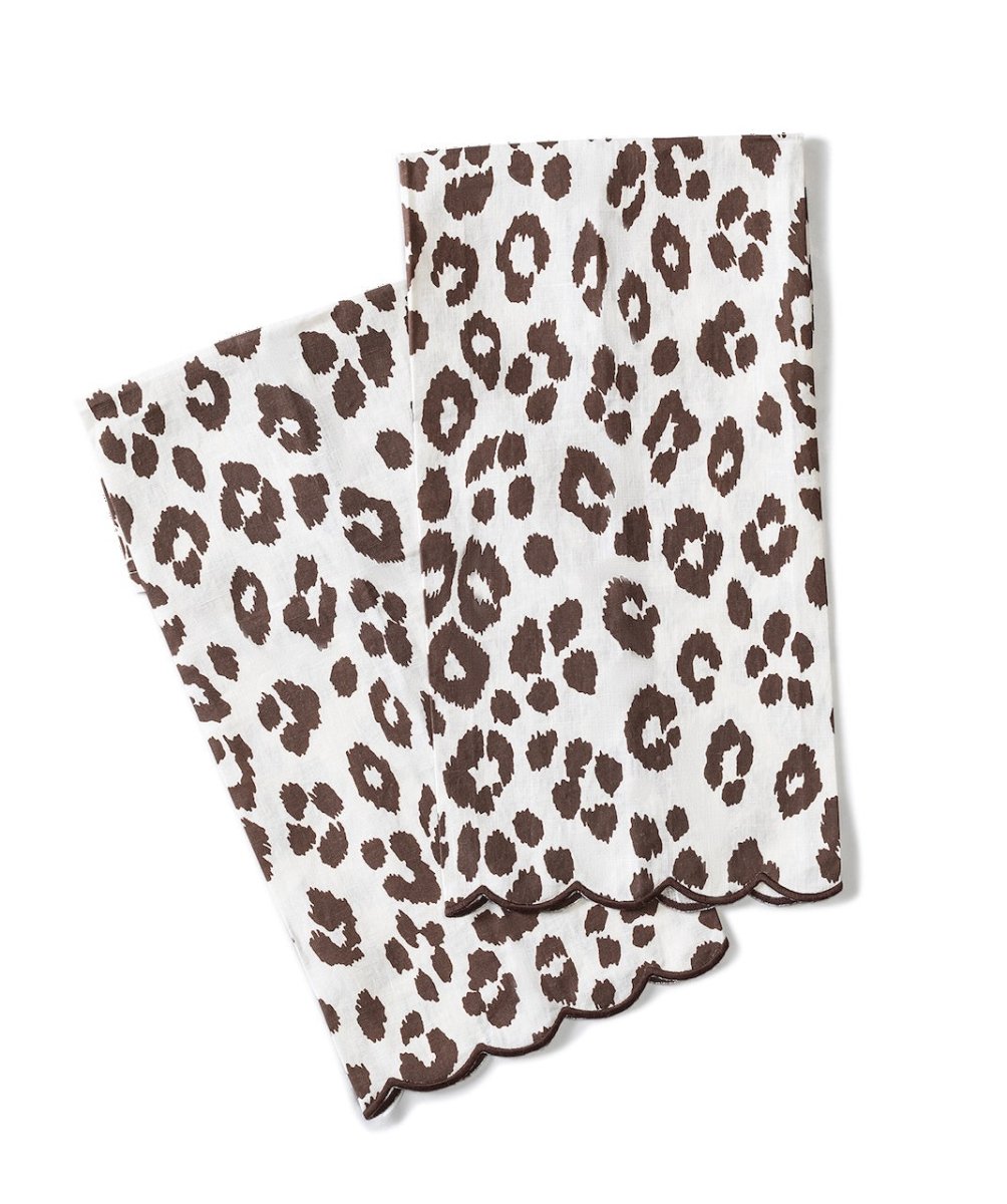 Iconic Leopard Cinder Guest Towels by Matouk Schumacher