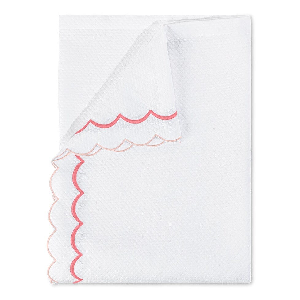 India Diamond Pique Blush Coverlets by Matouk