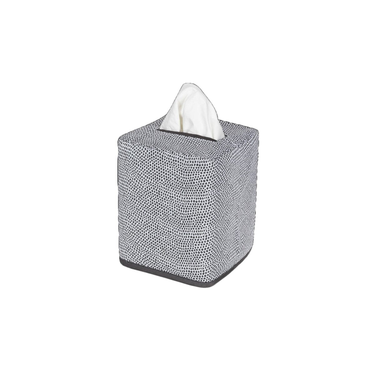 Jasper Tissue Box Cover in Charcoal by Matouk