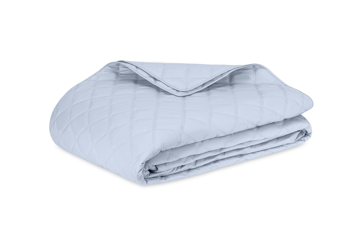 Matouk Milano Percale Quilt in Sky Blue