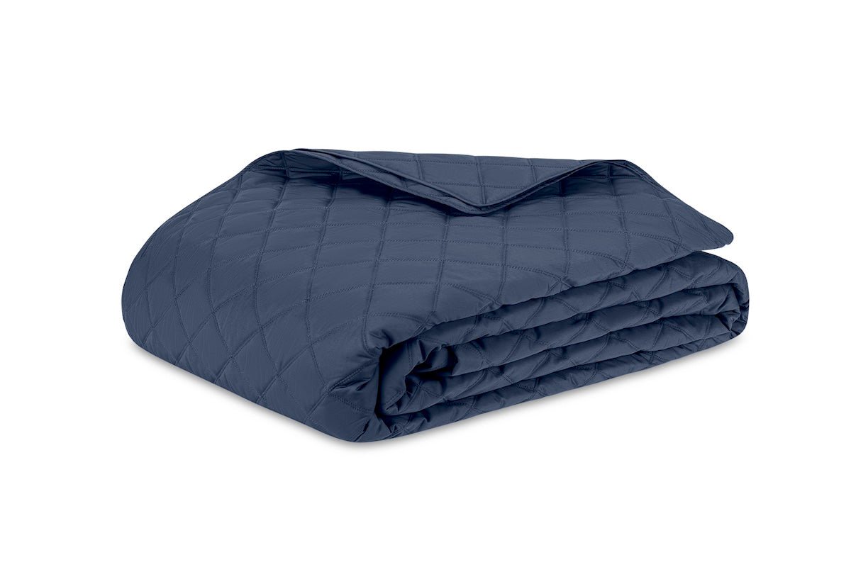 Matouk Milano Percale Quilt in Steel Blue