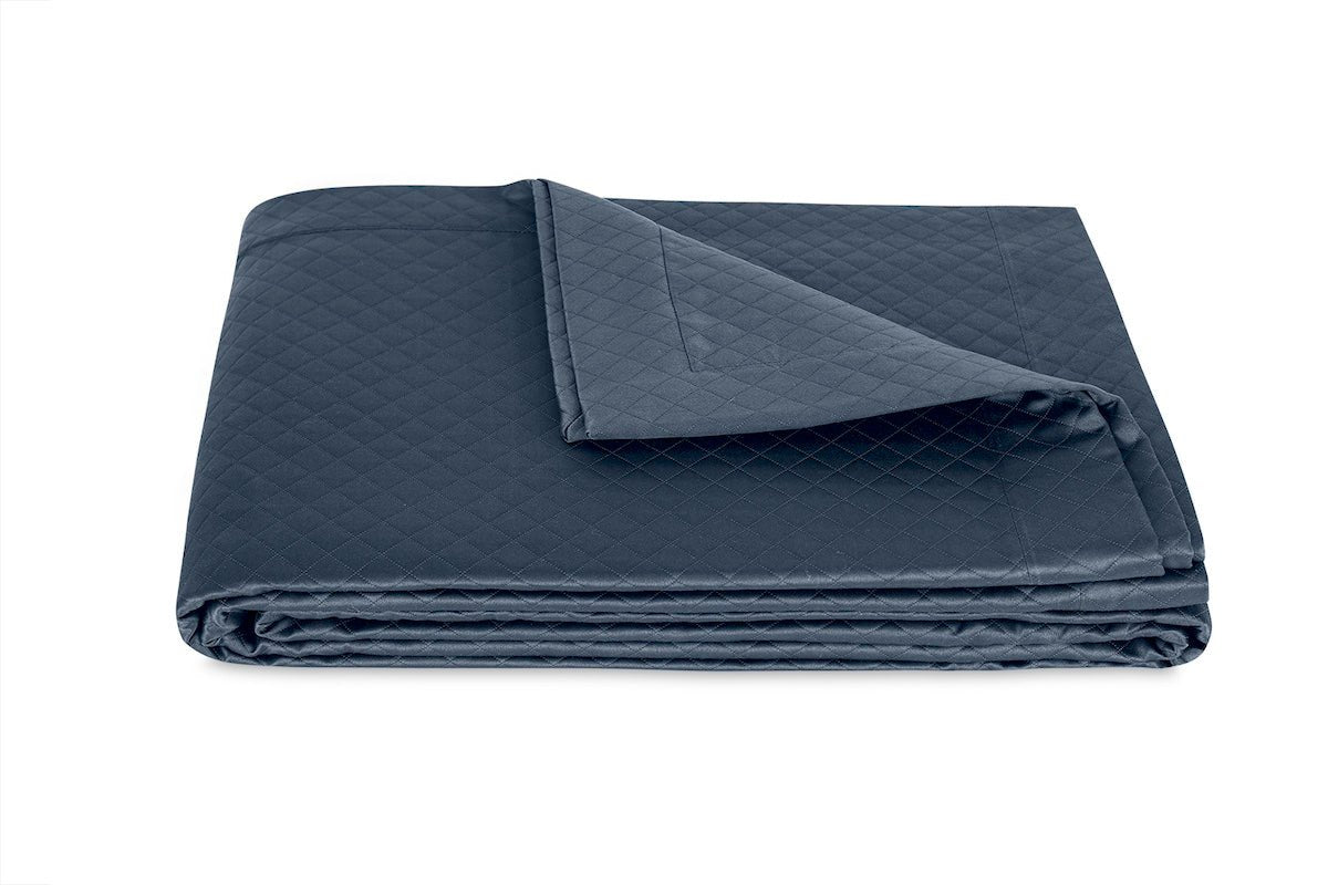 Petra Prussian Blue Matelasse Coverlets by Matouk