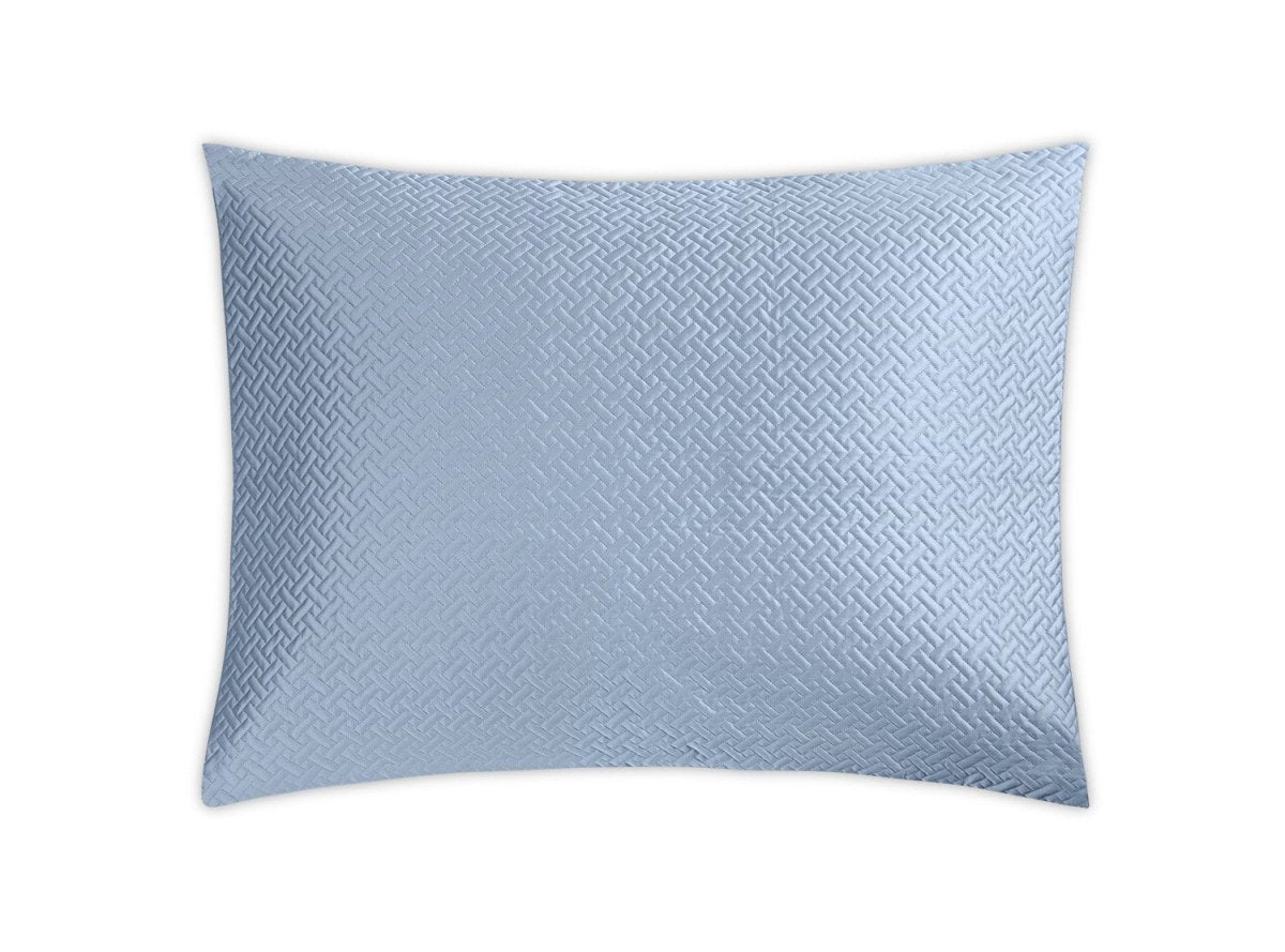Basketweave Hazy Blue Quilt by Matouk