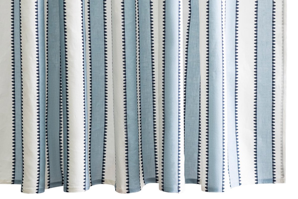 Apollo Stripe Sky Shower Curtain by Matouk Schumacher