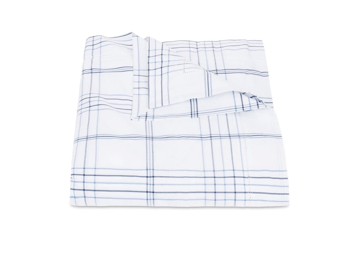 August Plaid Navy Bedding by Matouk | Schumacher