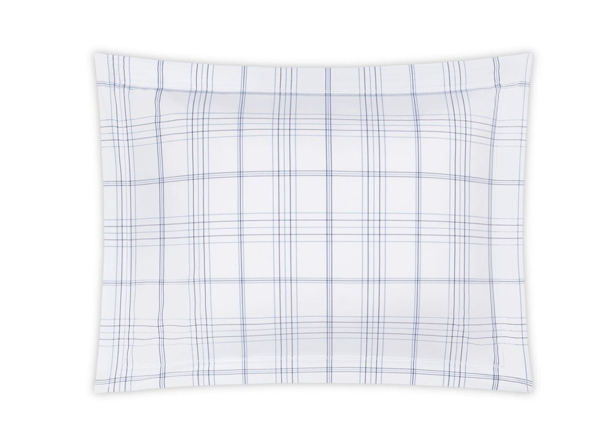 August Plaid Navy Bedding by Matouk | Schumacher