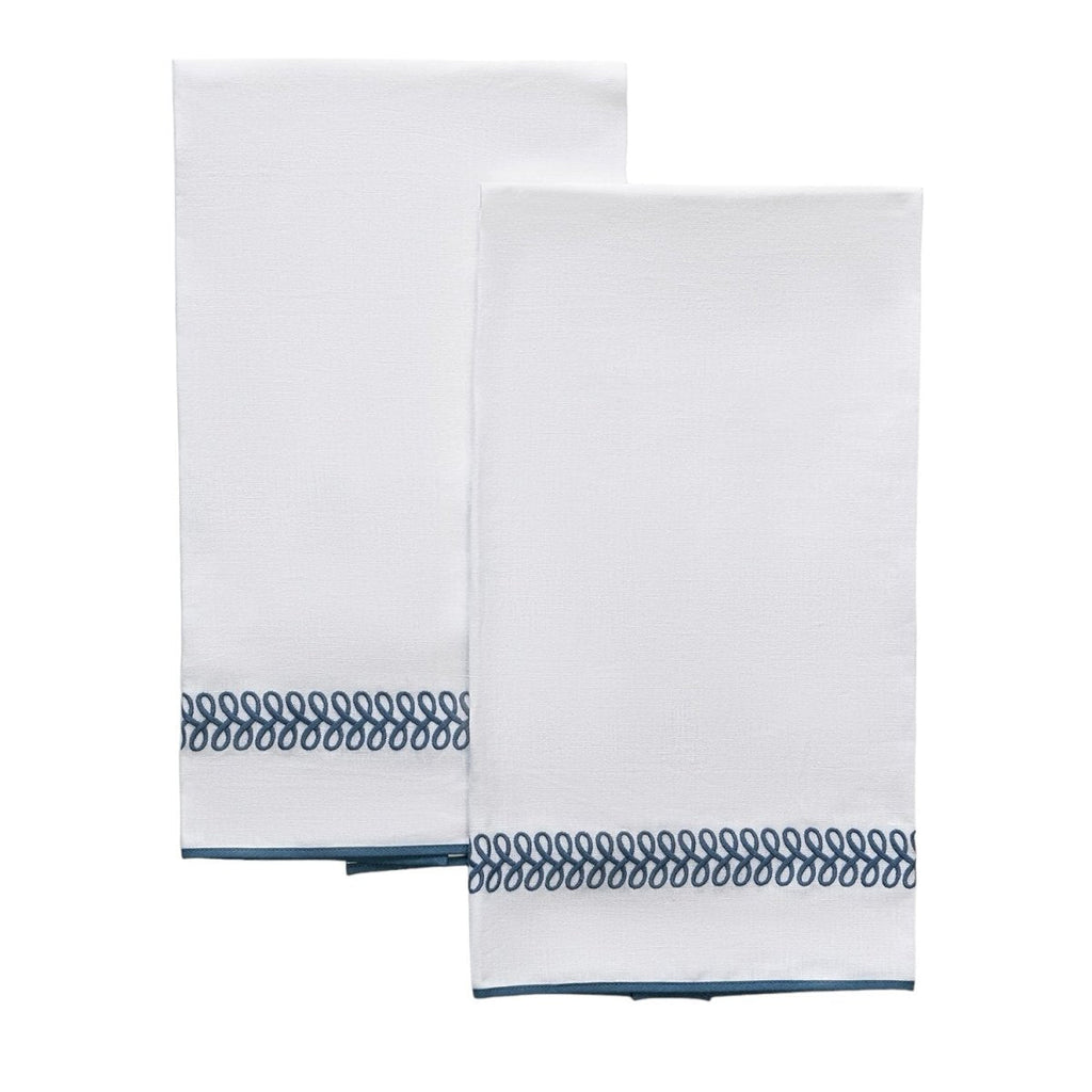 Astor Braid Indigo Guest Towels by Matouk Schumacher