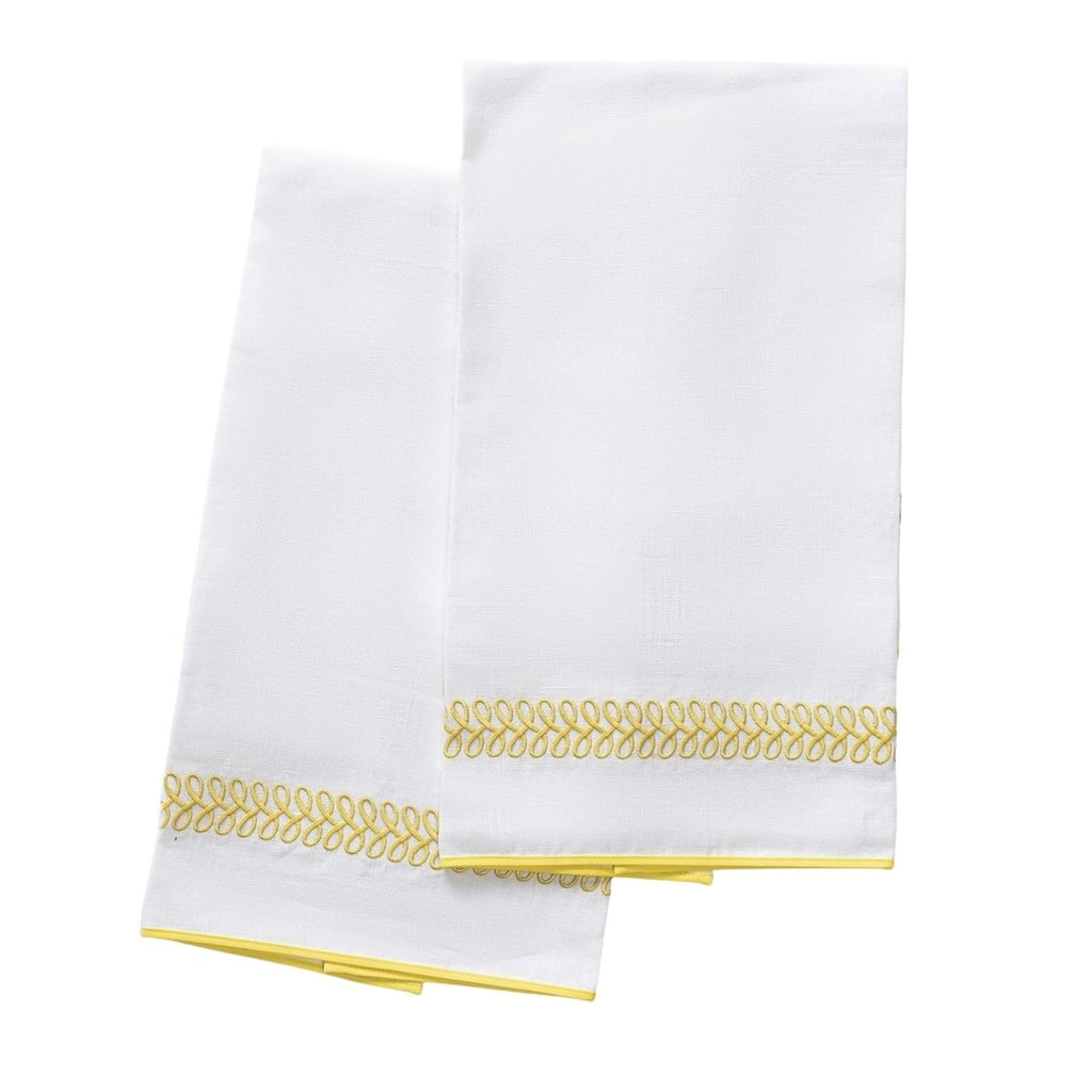 Astor Braid Lemon Guest Towels by Matouk Schumacher