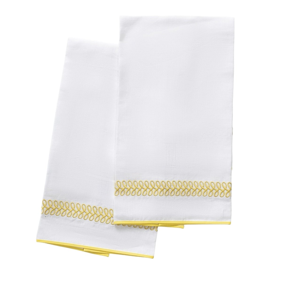 Astor Braid Lemon Guest Towels by Matouk Schumacher