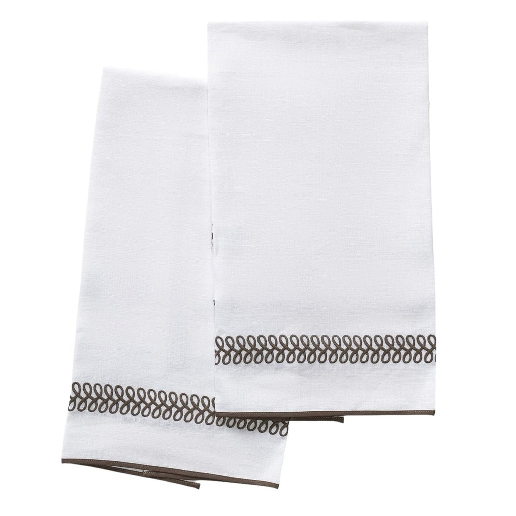 Astor Braid Mocha Guest Towels by Matouk Schumacher
