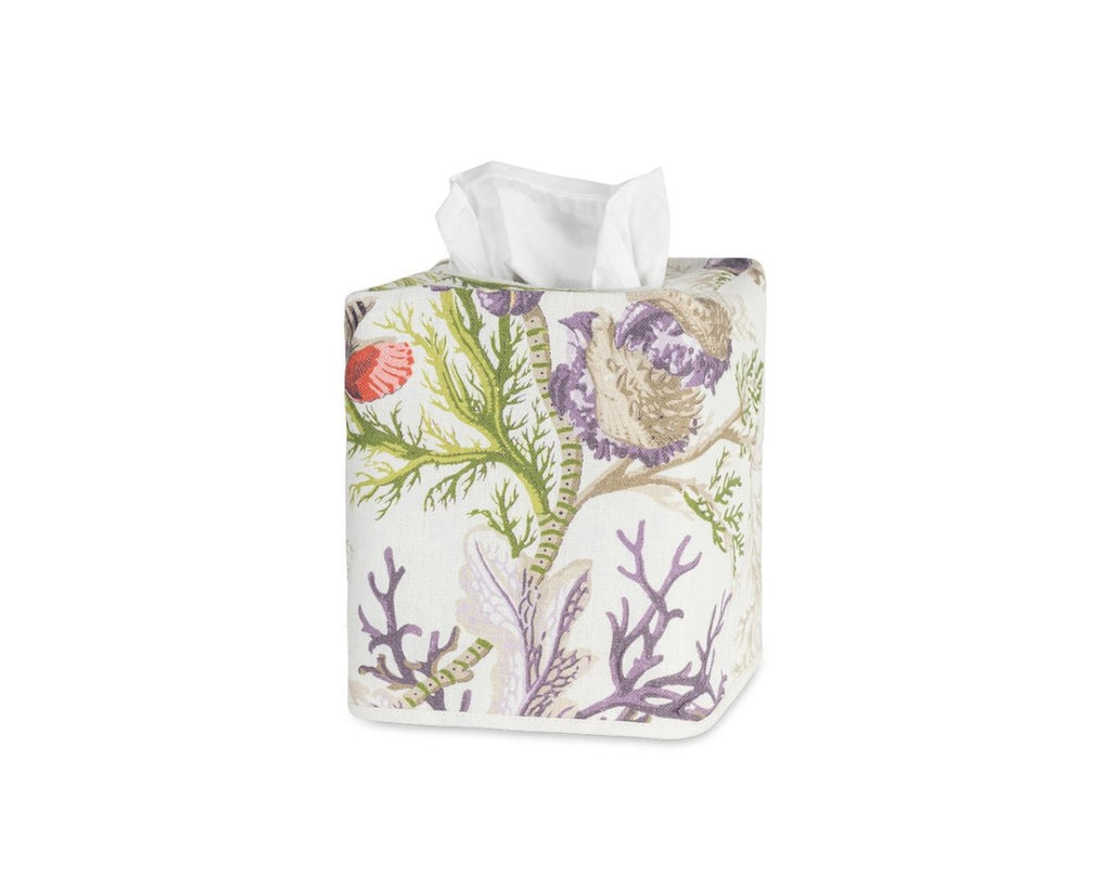 Del Tesoro Sea Orchid 100% Linen Tissue Box Cover by Matouk Schumacher