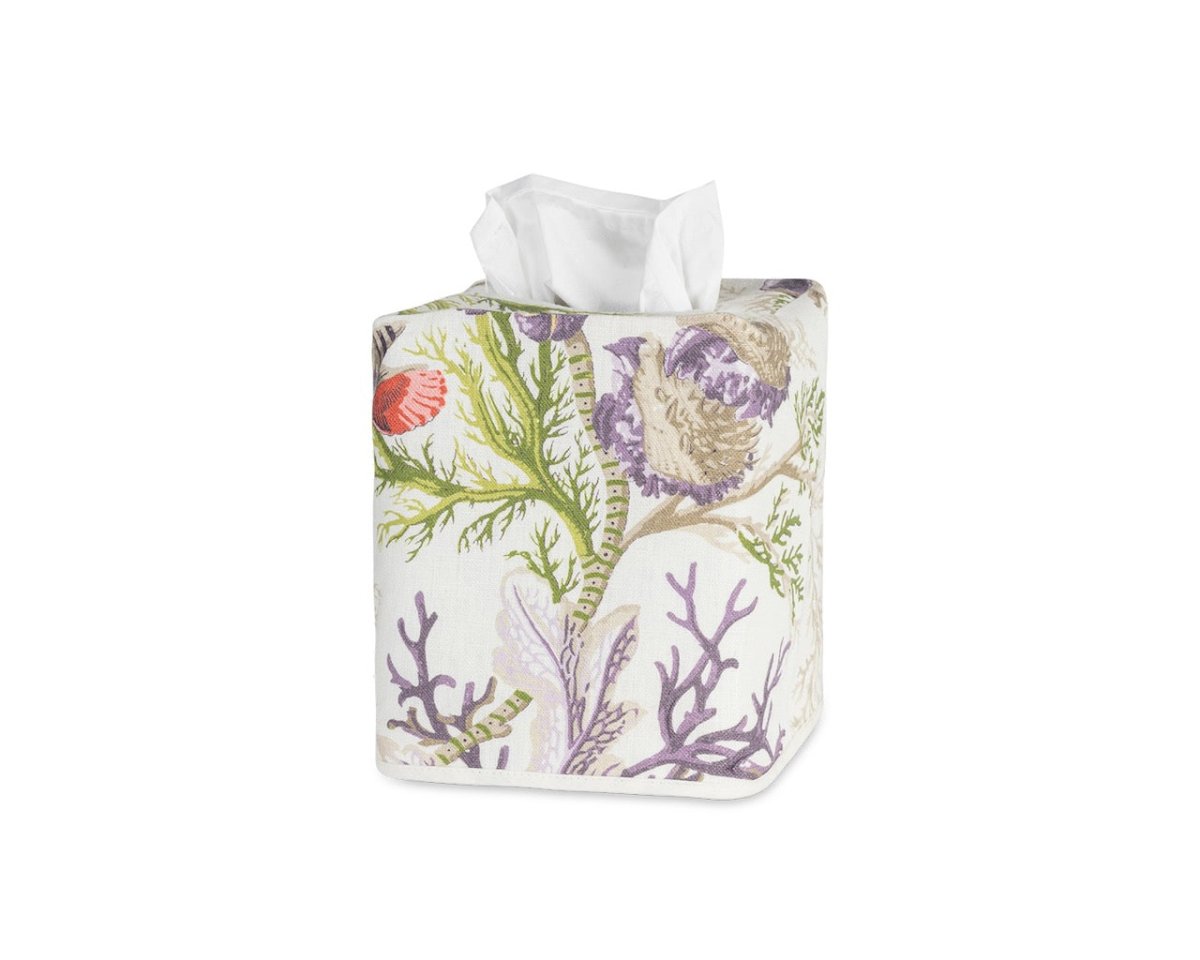 Del Tesoro Sea Orchid 100% Linen Tissue Box Cover by Matouk Schumacher