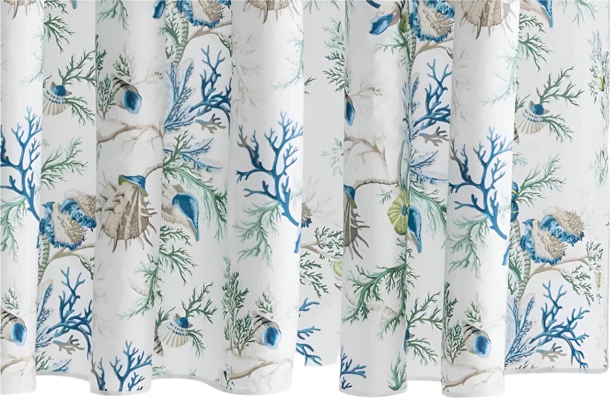 Del Tesoro Sea Cotton Percale Shower Curtain by Matouk Schumacher