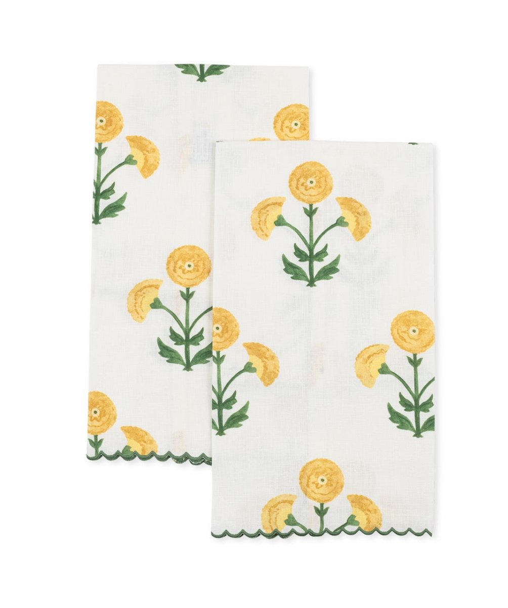 Gisele Marigold Guest Towels - Set of 2 by Matouk Schumacher