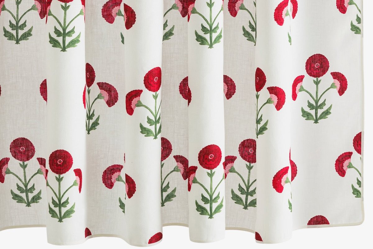 Gisele Shower Curtain in Scarlet by Matouk Schumacher