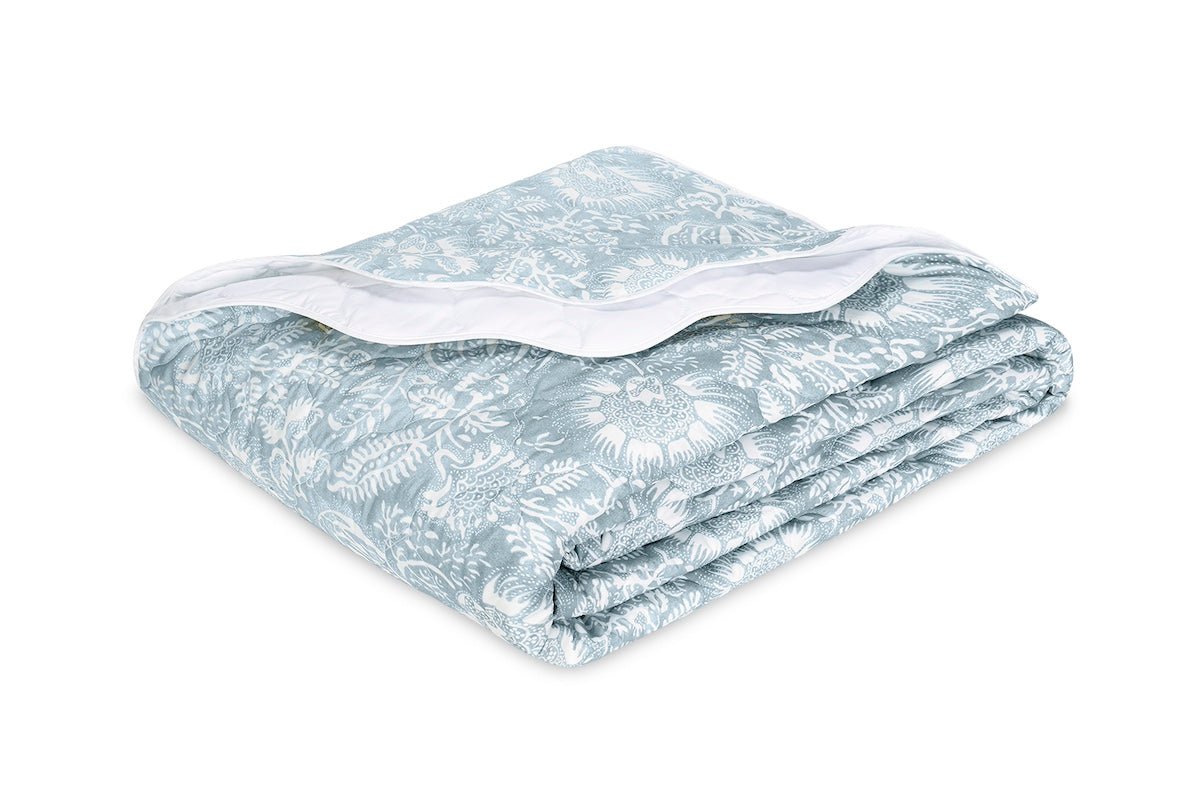 Granada Hazy Blue Quilted Coverlet by Matouk Schumacher