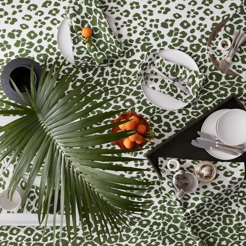 Iconic Leopard Green Napkins by Matouk | Schumacher