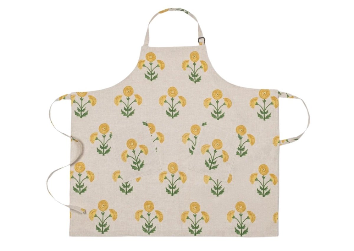 Gisele Marigold Natural Apron by Matouk Schumacher