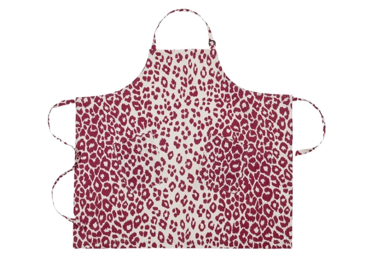 Iconic Leopard Crimson Apron by Matouk Schumacher