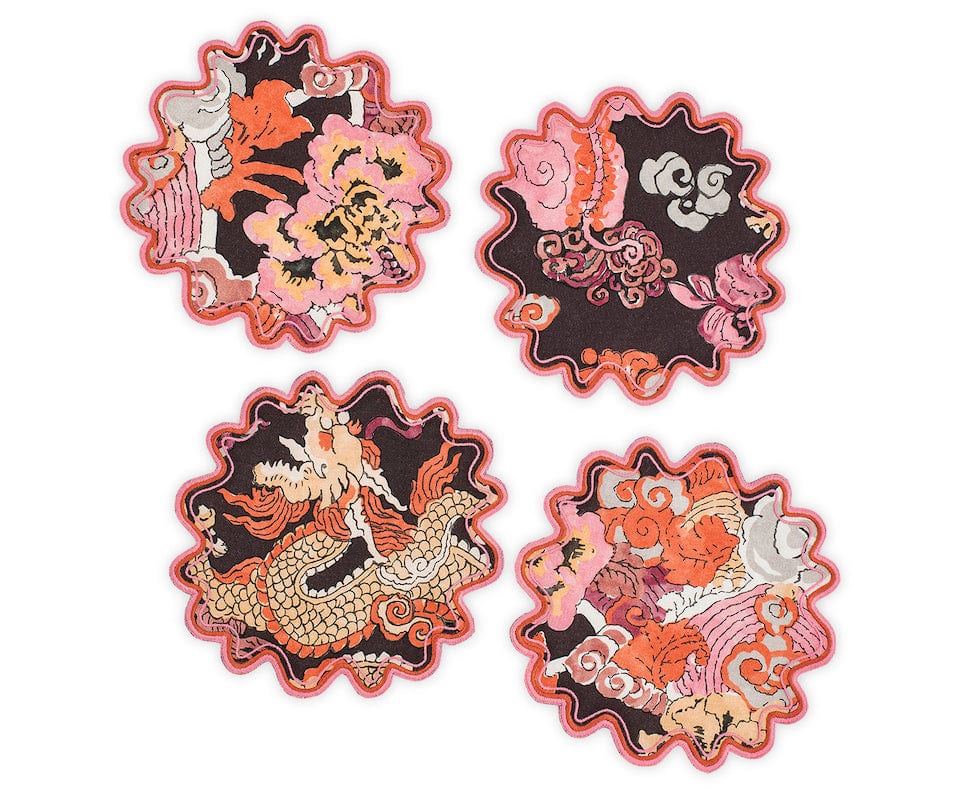 Magic Mountain Chocolate Persimmon Cocktail Napkins by Matouk Schumacher