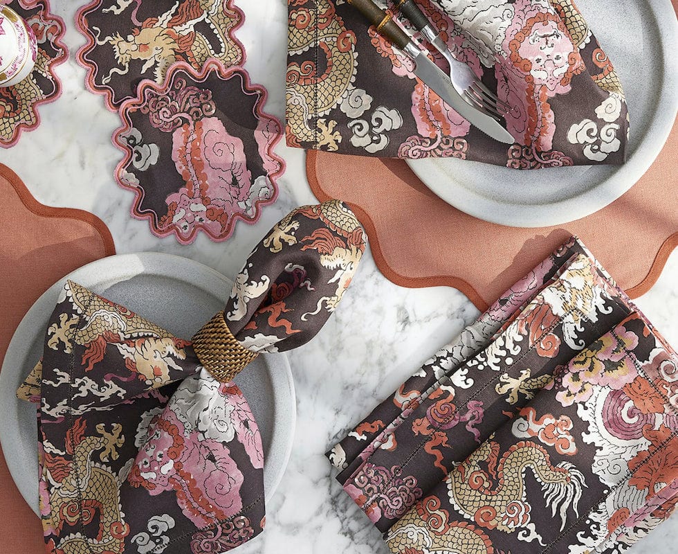 Magic Mountain Chocolate Persimmon Napkins by Matouk Schumacher
